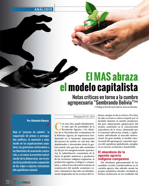 El MAS abraza el modelo capitalista (Petropress 35, 3.16) El MAS abraza el modelo capitalista (Petropress 35, 3.16)