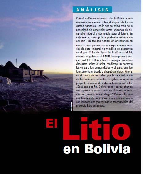 Petropress13_ART4_El litio en Bolivia El Litio en Bolivia (Petropress 13, enero 2009)