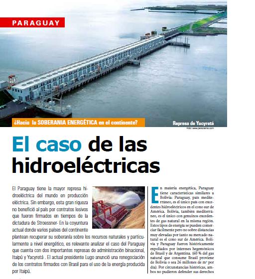 Paraguay, el caso de las hidroeléctricas (Petropress 14, 03.09)