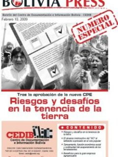 BoliviaPress Febrero 2009: Riesgos y desafíos en la tenencia de la tierra