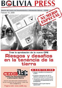 BoliviaPress Febrero 2009: Riesgos y desafíos en la tenencia de la tierra