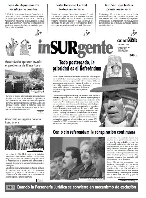 inSURgente, julio 2008