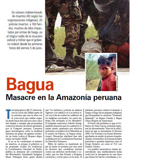 Baguá: Masacre en la Amazonia peruana (Petropress 15, 6.09)