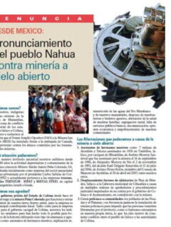 Petropress 16 | Denuncia desde México Pronunciamiento del pueblo Nahua contra minería a cielo abierto