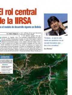 El rol central de la IIRSA en el modelo de desarrollo vigente en Bolivia (Petropress 18, 1.10)