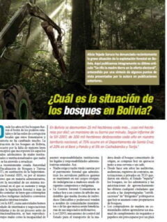 ¿Cuál es la situación de los bosques en Bolivia? (Petropress 19, 5.10)