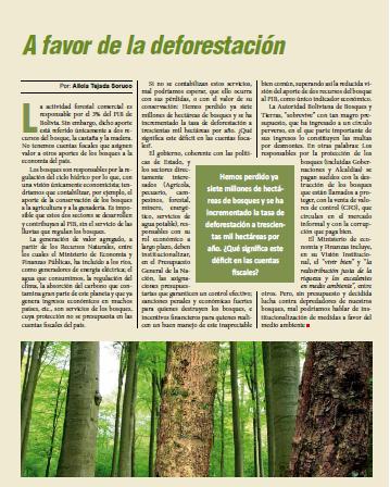 A favor de la deforestación (Petropress 21, 8.10)