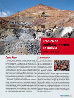 Petropress 25 | Crónica de conflictos mineros en Bolivia enero a abril 2011