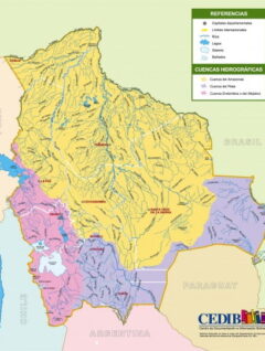 Mapa Grandes cuencas hidrográficas. Principales ríos y lagos