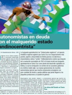 Autonomistas en deuda con el malquerido estado “andinocentrista” (Petropress 11, agosto 2008)