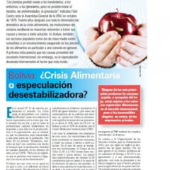 Bolivia: ¿Crisis Alimentaria o especulación desestabilizadora? (Petropress 11, agosto 2008)