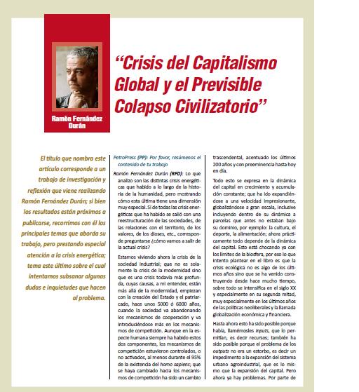 “Crisis del Capitalismo Global y el Previsible Colapso Civilizatorio” (Petroress 20, 6.10)