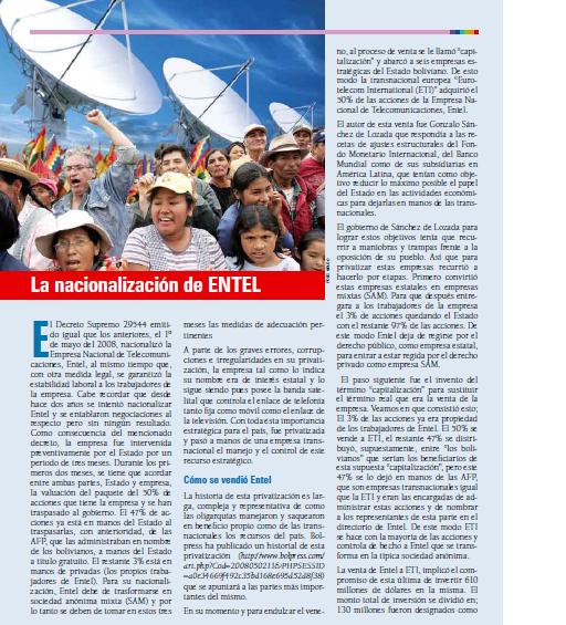La nacionalización de Entel (Petropress 10, mayo 2008)