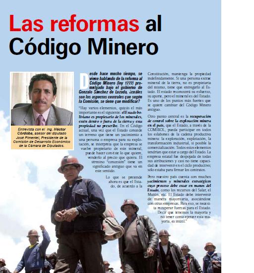 Las reformas al Código Minero (Petropress 10, mayo 2008)