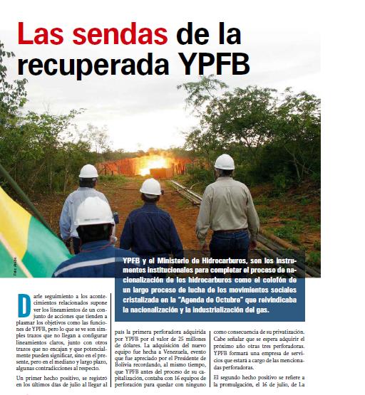 Las sendas de la recuperada YPFB (Petropress 12, octubre 2008)
