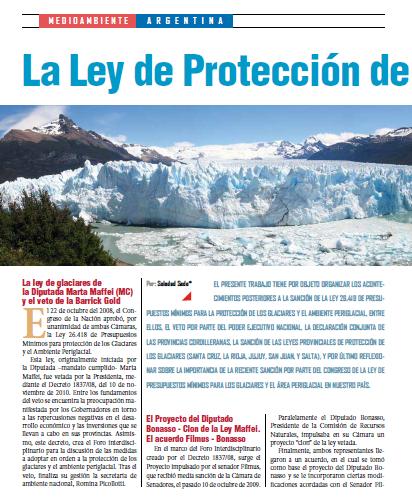 ARGENTINA: La Ley de Protección de los Glaciares (Petropress 22, 9.10)