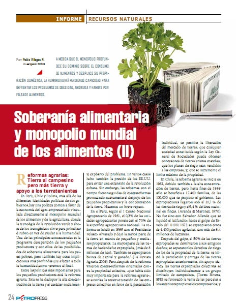 Soberanía alimentaria y monopolio mundial de los alimentos II (Petropress 27, 11.11)