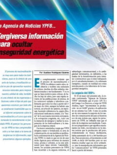La Agencia de Noticias YPFB… tergiversa información para ocultar inseguridad energética (Petroress 20, 6.10)