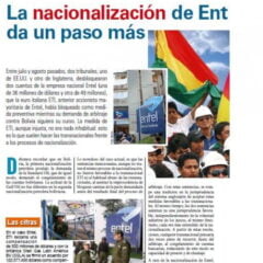 La nacionalización de Entel y Transredes da un paso más (Petropress 12, octubre 2008)