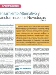 Pensamiento alternativo y transformaciones novedosas, Parte I (Petropress 7, octubre 2007)