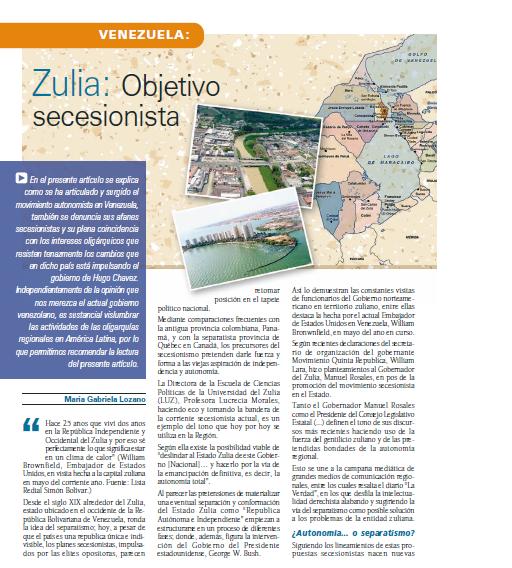 Venezuela: Zulia – Objetivo secesionista (Petropress 7, octubre 2007)