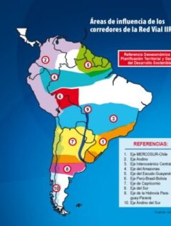 Mapa | Áreas de influencia de los corredores de la Red Vial IIRSA