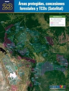 Mapa | Áreas protegidas, concesiones forestales y TCOs (satelital)