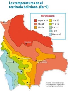 Mapa | Las temperaturas en el territorio boliviano