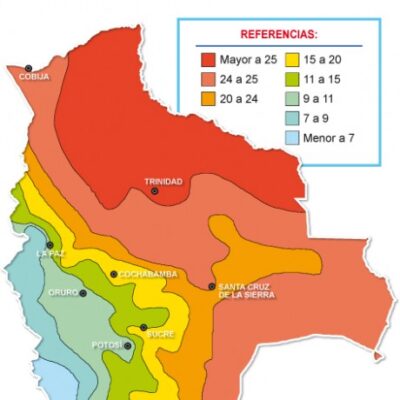 Mapa Temperaturas Bolivia