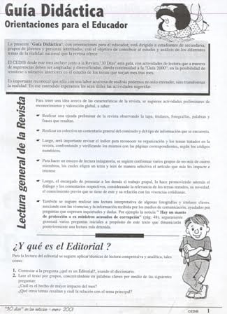 Guía Didáctica. Orientaciones para el educador. Anuario 2001, 30 Días de Noticias