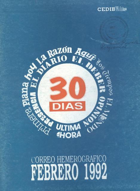 30 Días. Correo hemerográfico (Febrero 1992)