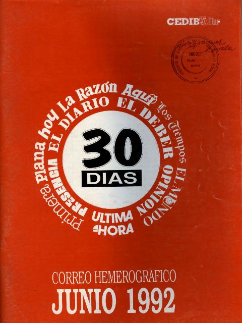 30 Días. Correo hemerográfico (Junio 1992)