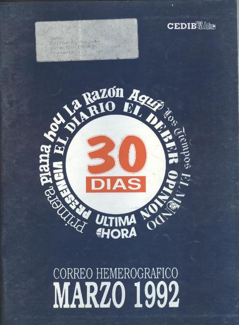 30 Días. Correo hemerográfico (Marzo 1992)