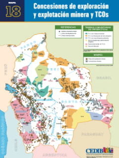 Mapa Concesiones de exploración y explotación minera y TCOs