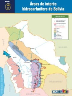 Mapa Áreas de interés hidrocarburífero de Bolivia