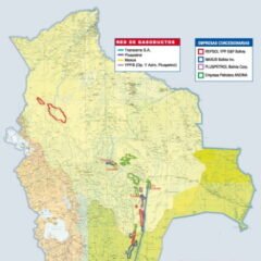 Mapa hidrológico y concesiones del grupo Repsol YPF en Bolivia
