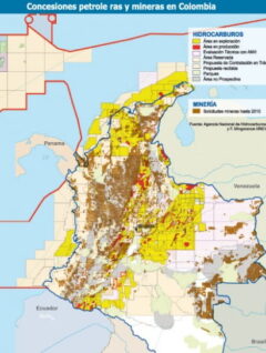 Mapa | Concesiones petroleras y mineras en Colombia
