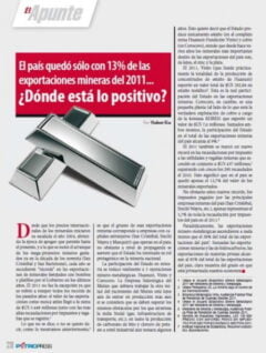 El país quedó sólo con 13% de las exportaciones mineras del 2011… ¿Dónde está lo positivo? (Petropress 28, mayo-junio 2012)