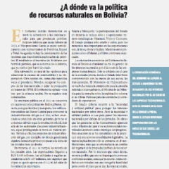 Petropress 28 Editorial | ¿A dónde va la política de recursos naturales en Bolivia?