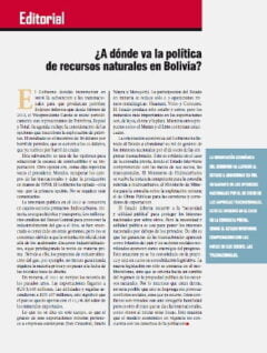 Petropress 28 Editorial | ¿A dónde va la política de recursos naturales en Bolivia?