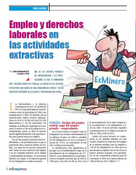 Empleo y derechos laborales en las actividades extractivas (Petropress 30, 1.13)