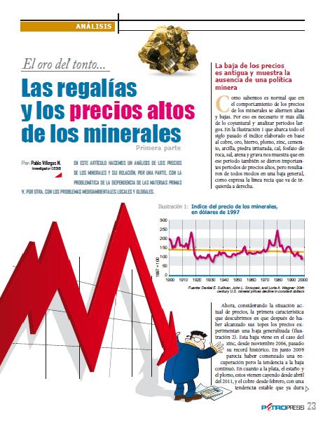 El oro del tonto… Las regalías y los precios altos de los minerales I (Petropress 30, 1.13)