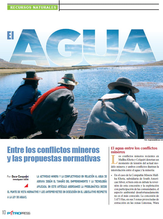 La agenda gubernamental del agua (Oscar Campanini, CEDIB)