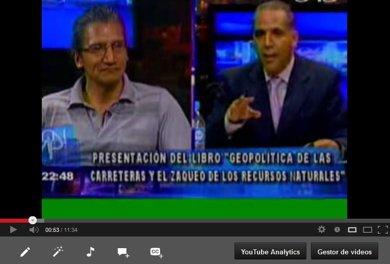 Entrevista Pablo Villegas sobre «Geopolítica de las carretras» (Red Uno, Que no me pierda, 10.4.13)