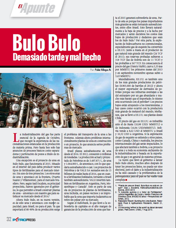 Petropress 32 | Bulo Bulo demasiado tarde y mal hecho