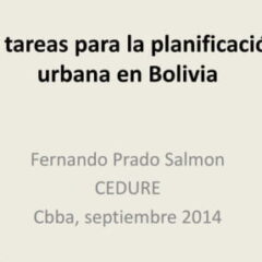 12 tareas para la planificación urbana en Bolivia