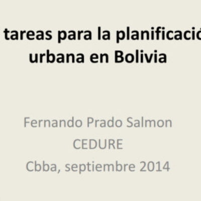 12 tareas para la planificación urbana en Bolivia