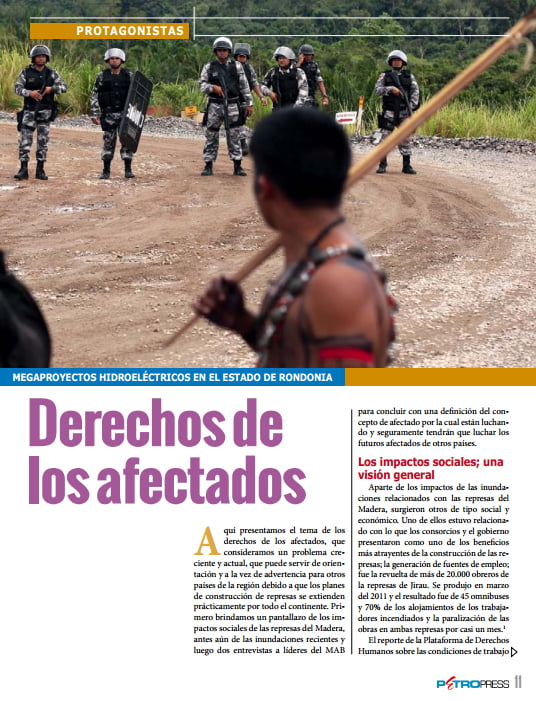 Megaproyectos hidroeléctricos en el estado de Rondonia: Derechos de los afectados (Petropress 33, 10.14)