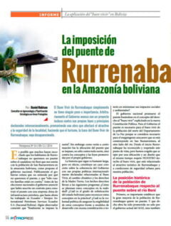La aplicación del “buen vivir” en Bolivia: La imposición del puente de Rurenabaque en la Amazonía Boliviana (Petropress 34)