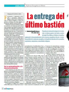 Petropress 34 | Reforma Energética en México la entrega del último bastión